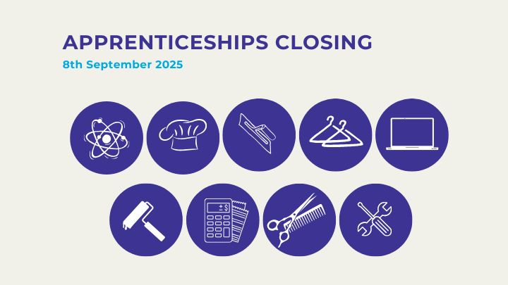 Apprenticeships closing for applications from Monday 8th September 2025